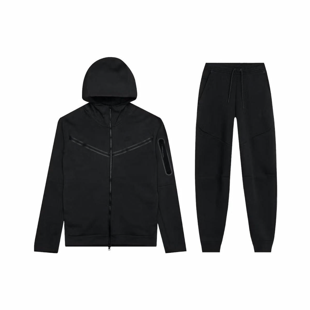 Nike Tech Fleece Men Size Full Zip Hoodie Set Black (CU4489-010