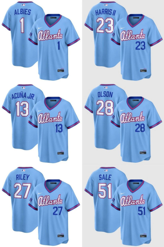 Nike Atlanta Braves 2026 City Connect Jersey Powder Blue Acuna Riley Olson New