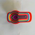 Plastic Measuring Spoons Set Six Pieces Multi Colors Nesting Ring