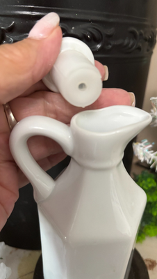 NEW White Ceramic XCELL Olive Oil JUG PITCHER 6