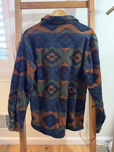 Legendary Whitetails Shirt Mens Small Tall Aztec Fleece Button Up Pullover - Picture 3 of 5