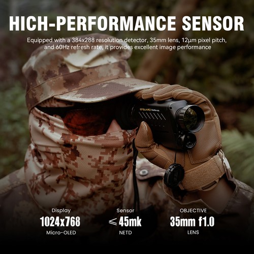 Mira térmica 2025 384 x 288 35 mm monocular térmico portátil con telémetro láser - Imagen 5 de 19