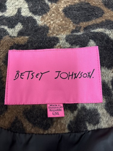 Betsey Johnson Y2K Leopard Print Coat - Size L/XL - Picture 7 of 14