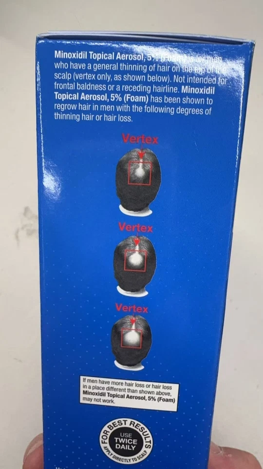 Kirkland Men's Hair Loss Regrowth 5% Minoxidil Topical 3 Foam Canisters 09/2026 - Image 2 of 4