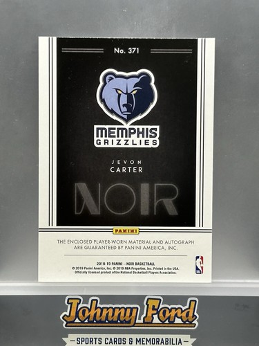 2018-19 Panini Noir #371 Jevon Carter RPA Rookie Patch Auto 13/99 - Foto 2 di 2