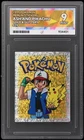 Pokemon Ash & Pikachu S29 Prism Gold ACE 9 Graded Pokemon Merlin Sticker 1999