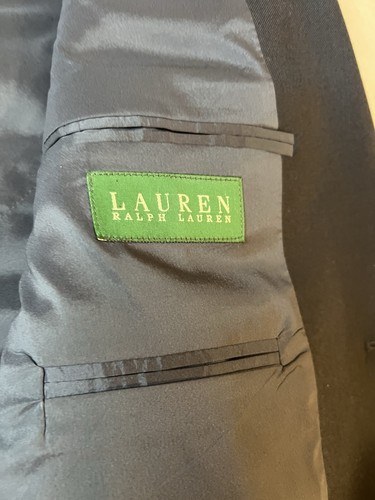 Ralph Lauren Suit Jacket 100% Wool Mens 42L Navy Blue Classic Fit Lauren - Picture 9 of 11