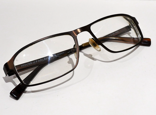 House Of Farleigh HOF-20 Brown Eyeglasses Metal Frame 54-16-140 England - Bild 1 von 15