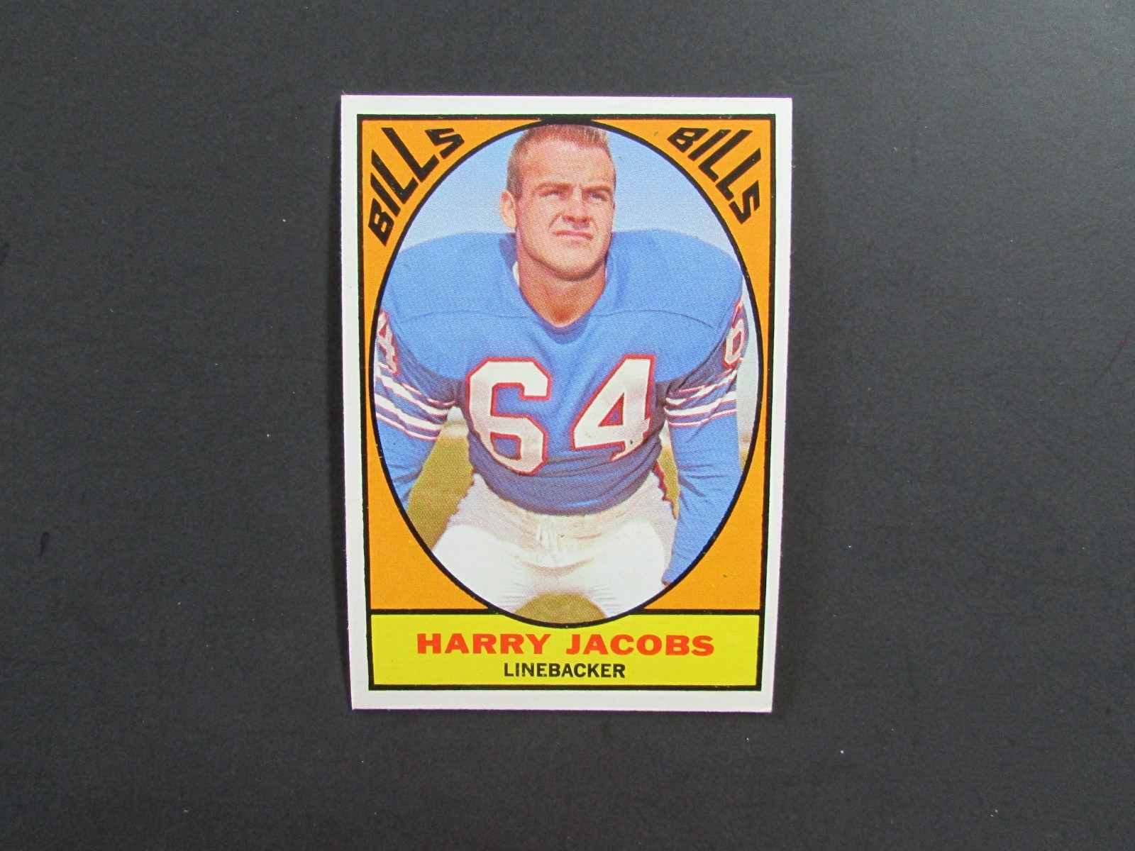 1967 Topps Football Set Break Card #23 Harry Jacobs