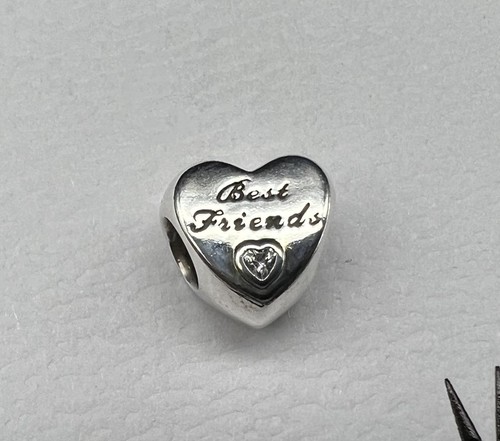 NEW Authentic Pandora Best Friends Friendship Heart Charm Clear CZ 791727CZ - Picture 3 of 10