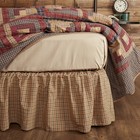 Millsboro Rustic King Bed Skirt Khaki Burgundy Navy Plaid 78x80x16" VHC Brands