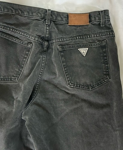 Vintage Guess Jeans Men's 38x32 Black Wash Denim Tapered Leg Relaxed Fit Gift - Picture 9 of 14