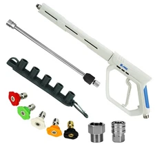janz Pressure Washer Gun Kit, 5000 PSI White High Power Washer Gun with M22 F...