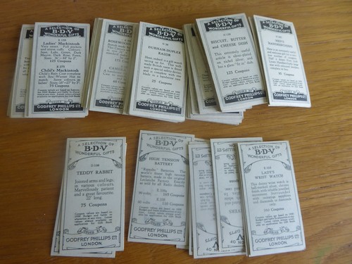 2 PART SETS OF GODFREY PHILIPS  CIGARETTE CARDS --  B.D.V WONDERFUL GIFTS