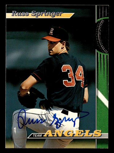 1993 Stadium Club California Angels Russ Springer #24 Autographed Signed Auto - Picture 1 of 2