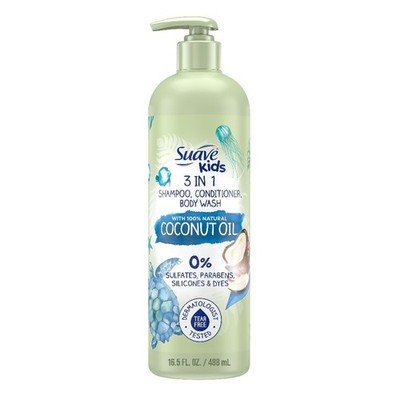 Kids Naturals 3-in-1 Shampoo Conditioner & Body Wash with Coconut Oil, 16.5 oz