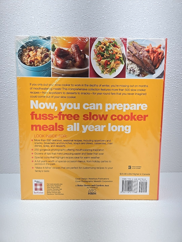 Better Homes and Gardens Year-Round Slow Cooker Recipes Ringbound 500 Recip- NEW - Picture 2 of 8