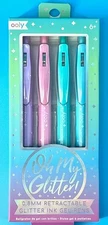 Ooly Oh My Glitter! Gel Pens Set of 4 Retractable Cute Back to School Pastel NEW