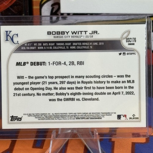 2022 Topps Chrome Update #USC176 Bobby Witt Jr. Pink Wave Refraktor - Bild 2 von 5