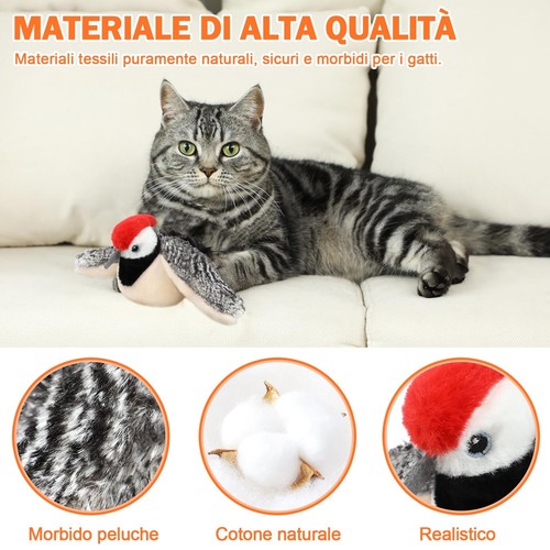 Giocattoli Interattivi per Gatti Uccello Giocattolo che Sbatte con Erba Gatta - Foto 3 di 24