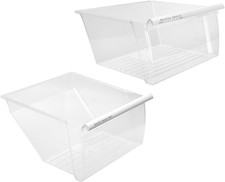  2 PACK UPGRADED 2188656 Upper Refrigerator Crisper Bin  2188664 Lower Frid