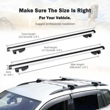 Aluminum Universal 46" Roof Rack Cross Bars Cargo Carrier for Car SUV Truck Va