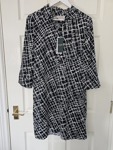 Hobbs Marciella Kleid Größe 10 schwarz & weiß Taschen neu mit Etikett UVP 129 £ - Bild 1 von 13