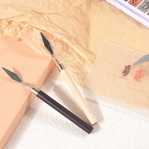 Stainless Steel Nail Polish Glue Smudge Dyeing Pwder Sticks With Wooden Handle - Imagen 4 de 9