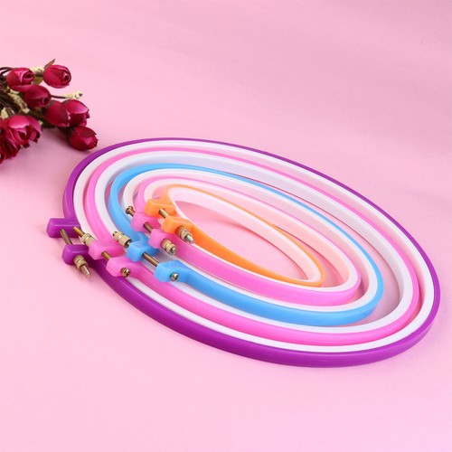 7 Pcs Plastic Craft Rings Hand Embroidery Supplies Circle Cross Stitch - Bild 8 von 12