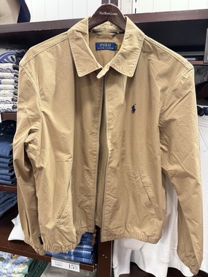 Polo Ralph Lauren Bayport Poplin Jacket Tan Cotton Zip Up Men's | eBay