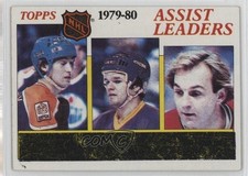 1980 Topps League Leaders Wayne Gretzky Marcel Dionne Guy Lafleur #162 HOF 10k8