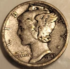 1943-D 10C Silver Mercury Dime! Strong Details!