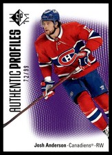 2021-22 SP Authentic Profiles Purple Josh Anderson 72/99 #AP-6