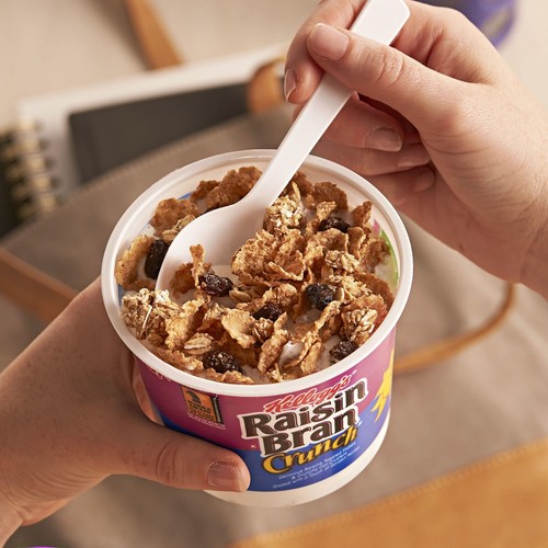 Kellogg's Raisin Bran Crunch Breakfast Cereal Cups, Fiber Cereal, Made with R... - Picture 4 of 8