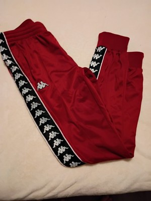 Kappa 3M Track Pants Red Ankle Zip Youth Size Small