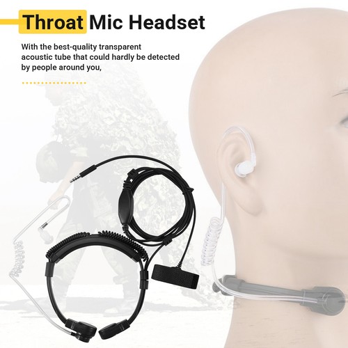 3.5mm Adjustable Throat Mic Earphone Microphone Covert Acoustic Tube9721 - Photo 3/7