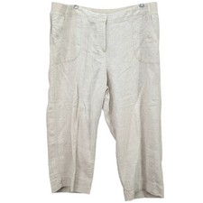 J. Jill Women's Linen Wide Leg Crop Pants Size 16 High Rise Career Chic Summer