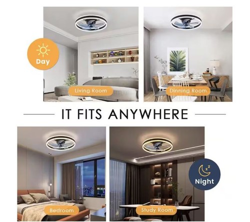 20 in. Black Low Profile Ceiling Fan LED w/Remote+Smart Control Indoor - Picture 7 of 7
