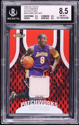 #ad 2005 Finest Patchworks Refractor Kobe Bryant PATCH 29 #FPR KB BGS 8.5 NM MT $1499.99