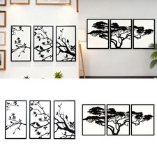 3x Wanddekor, moderne Kunstwerke, wasserfest, Wandskulpturen f&uuml;r Wohnzimmer,