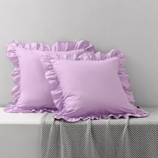 Pillow Covers 18''x18'', Microfiber Light Purple Living Room Pillow Covers Set