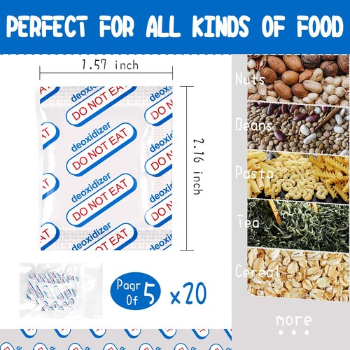 Oxygen Absorbers - 100 Pack, 500cc. Extend Food Shelf Life. Mylar Bag Ready. - Picture 12 of 12