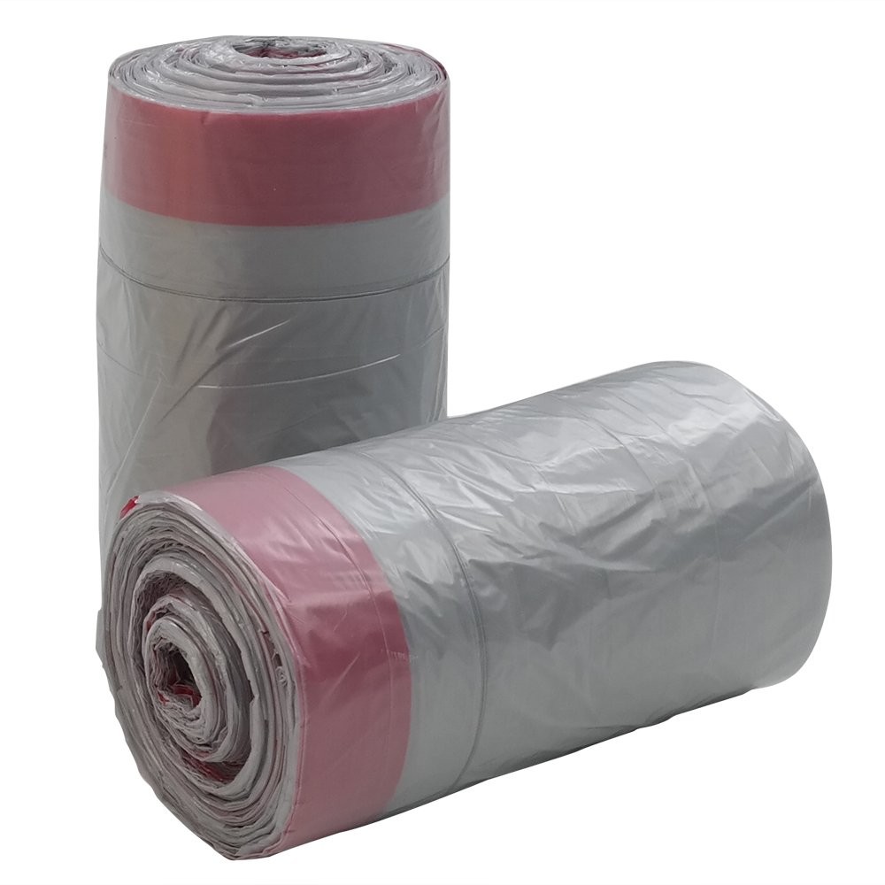 Sachet Poubelle 50L Anti-Déchirure Étanche, Sac avec Cordon de Serrage en Polyéthylène Épais x125