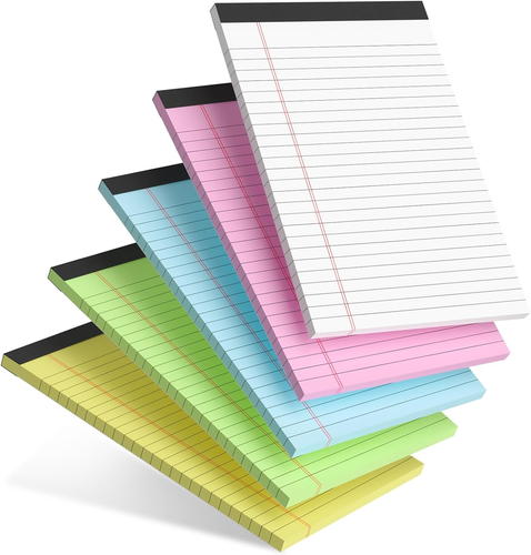 5Pcs Small Note Pads 5X8 Notebook College Ruled Legal Pads Color ...