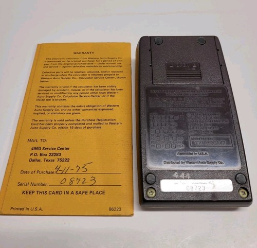 VTG Western Auto Electronic Wizard Calculator Rare Made By Texas Instruments - Picture 3 of 15