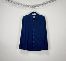 Eton Men  s Slim Fit Navy Blue Classic Button Up Dress Shirt 41/16