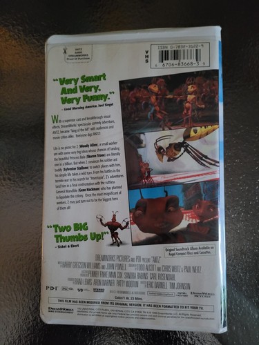 Antz (VHS, 1999, Clamshell) Vintage Dreamworks Family Movie - Picture 2 of 3