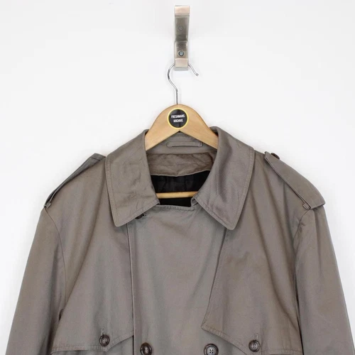 Trench coat doppiopetto grigio Burberry vintage anni 90