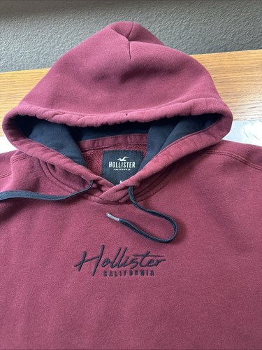 Hollister California Pullover Sudadera con Capucha Para Hombre Borgoña M #629 - Imagen 4 de 22