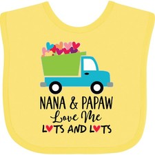 Inktastic Nana And Papaw Grandson Truck Baby Bib Grandkids Childs Outfit Infant